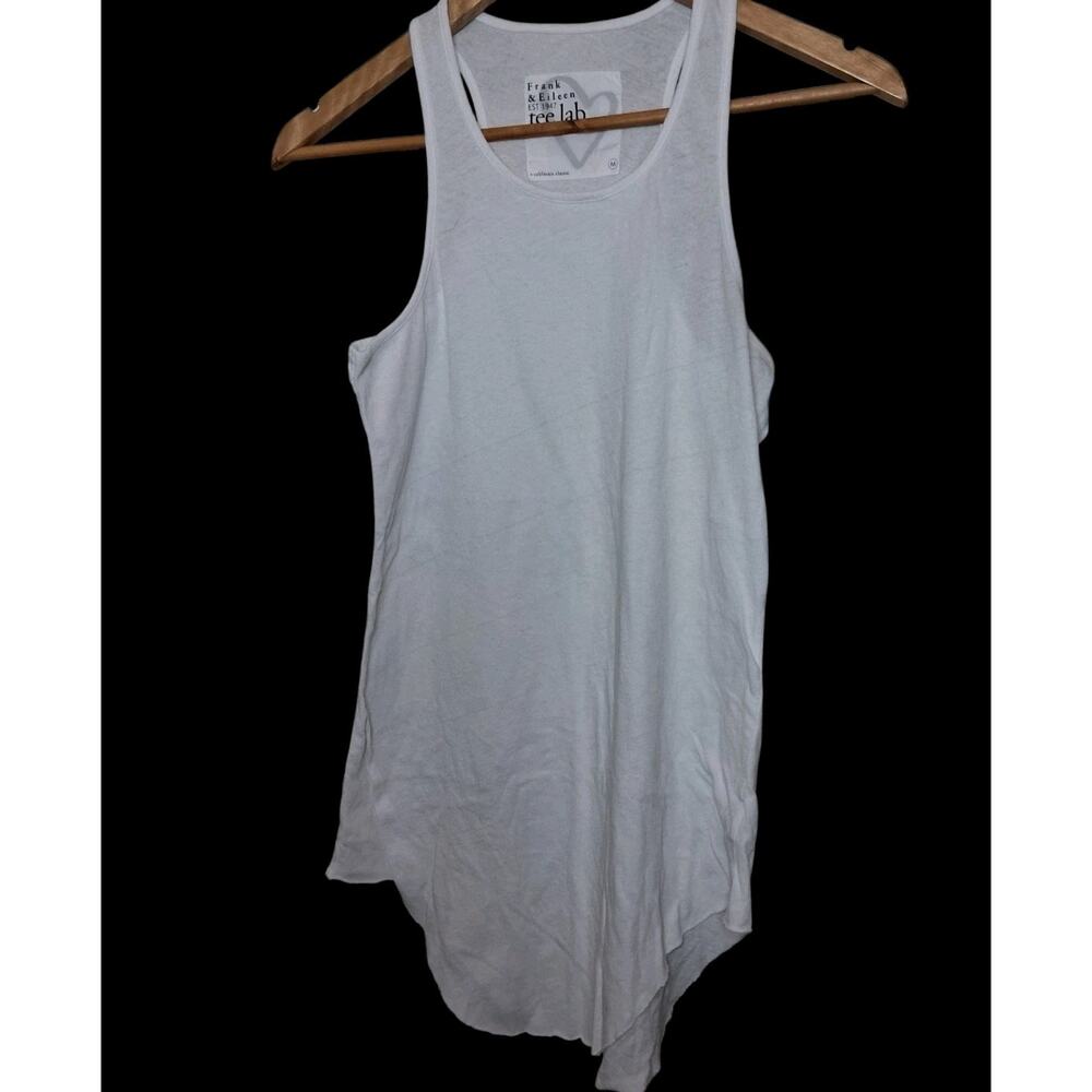 Frank & Eileen Tee Lab Base Layer Tank Top White Shirt Raw Hem Medium*read